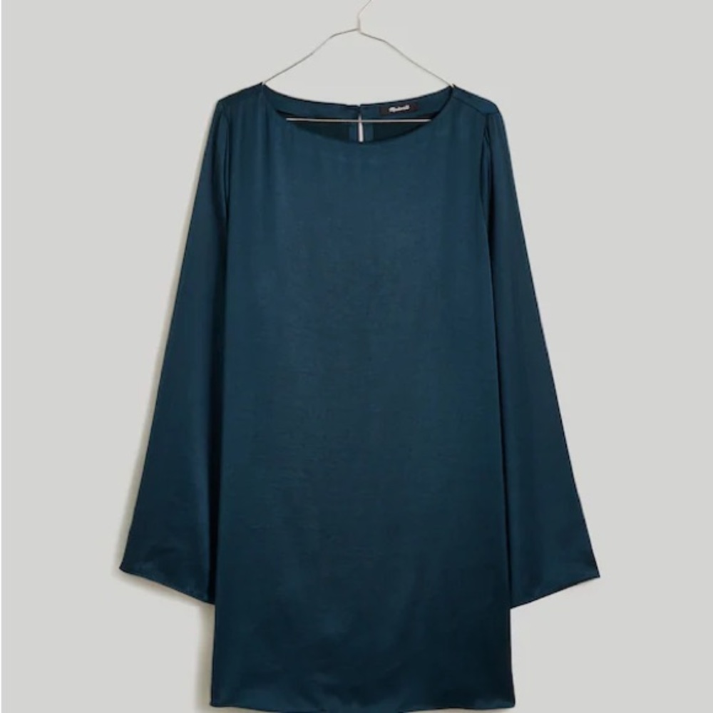 Madewell Elegant Teal Long Sleeve Dress